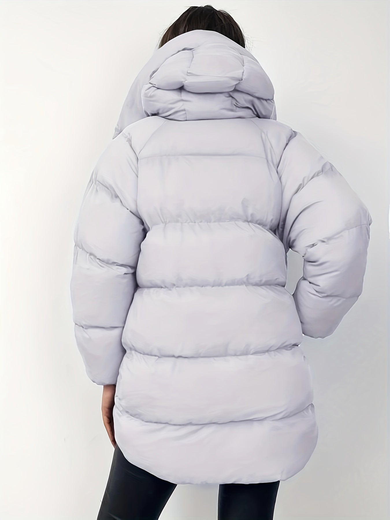 Short Women’s Puffer Jacket | With High Collar & Hood | Winter Coat