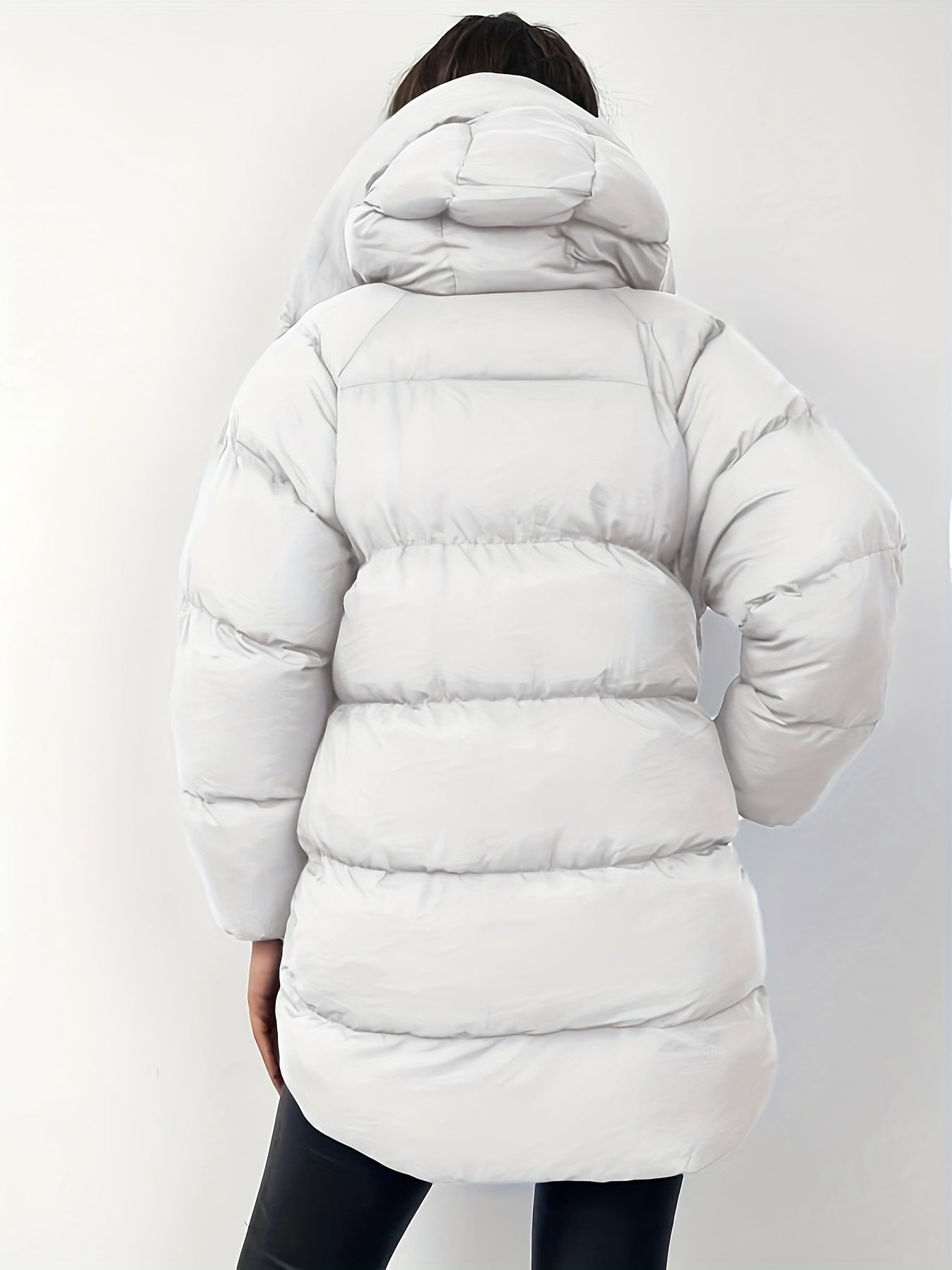 Short Women’s Puffer Jacket | With High Collar & Hood | Winter Coat