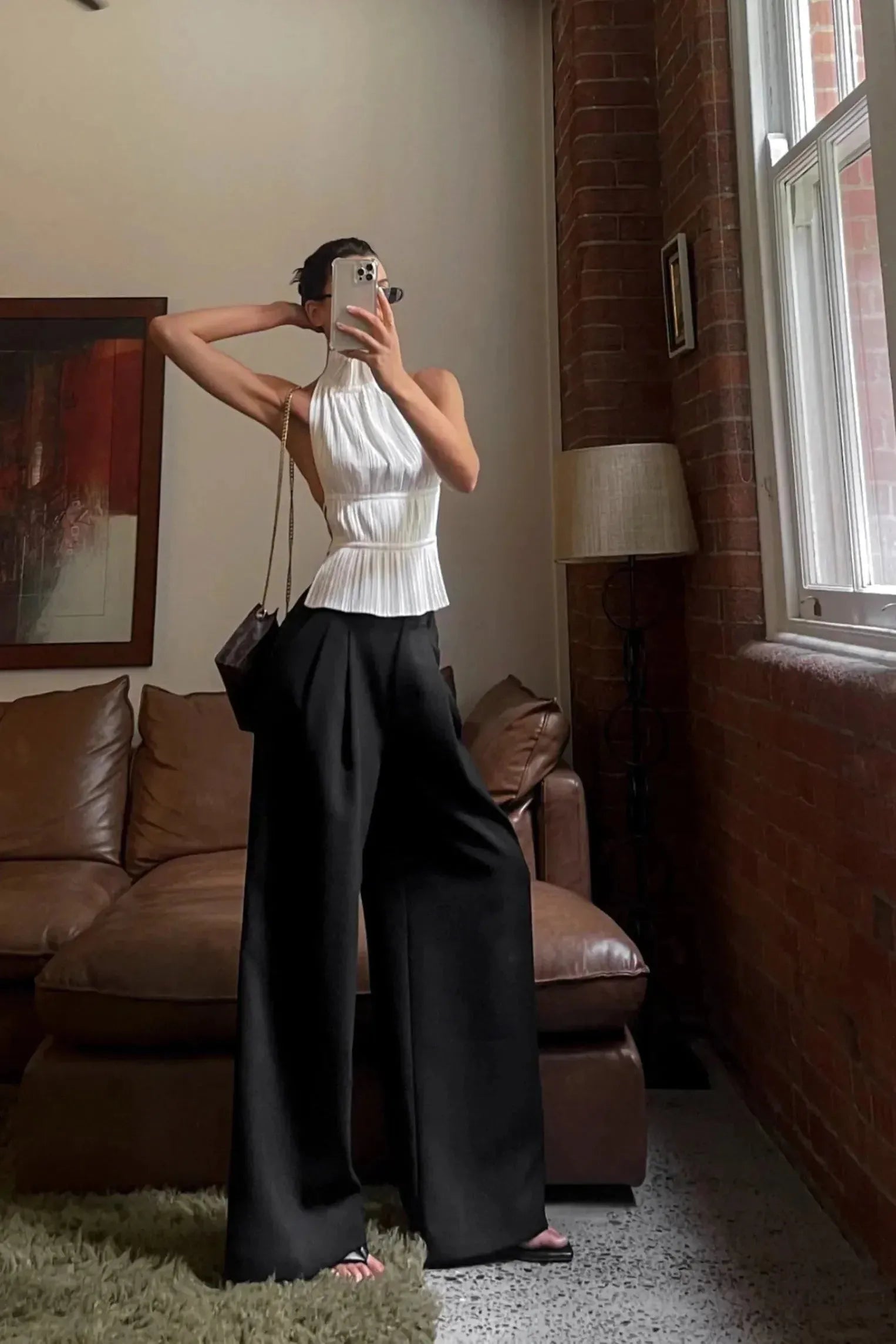 Xynae - Backless Pleated Top