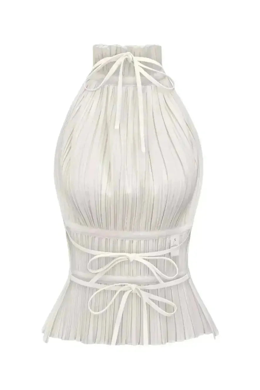 Xynae - Backless Pleated Top