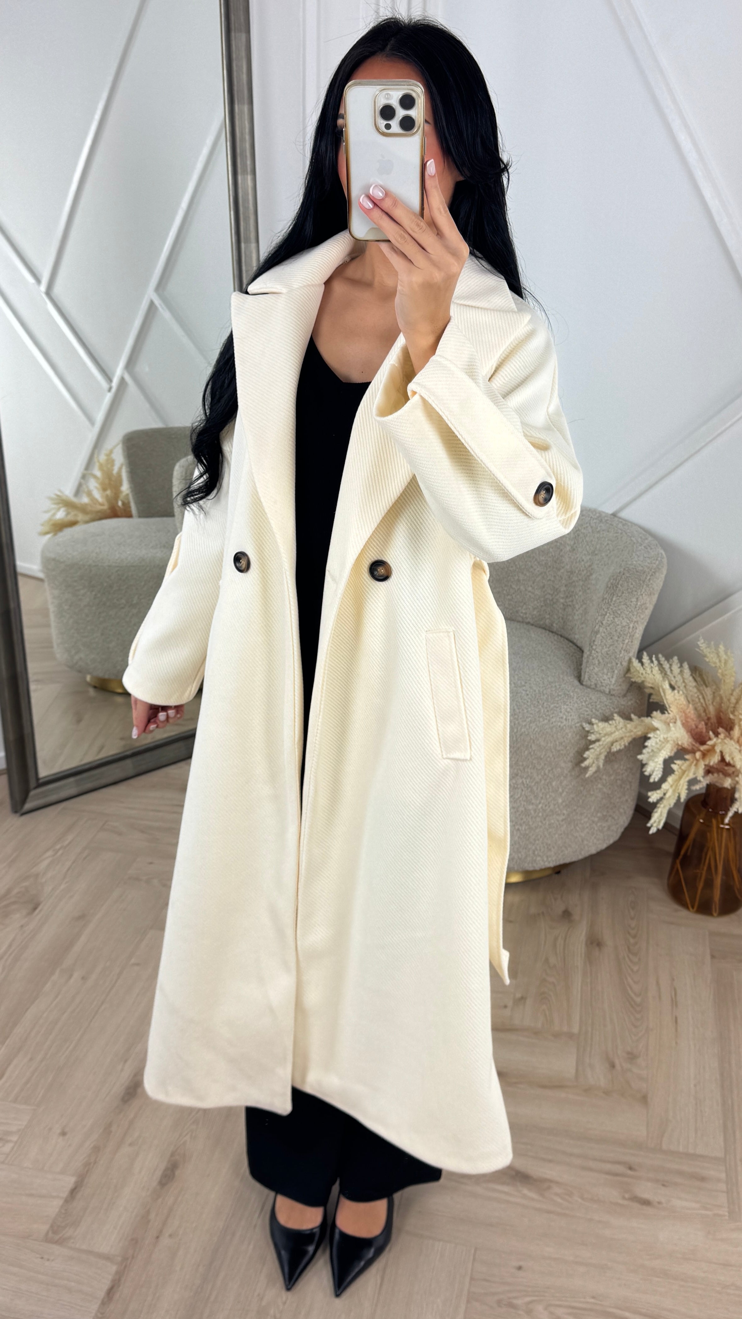 Xynae Luxe Ribbed Trench Coat