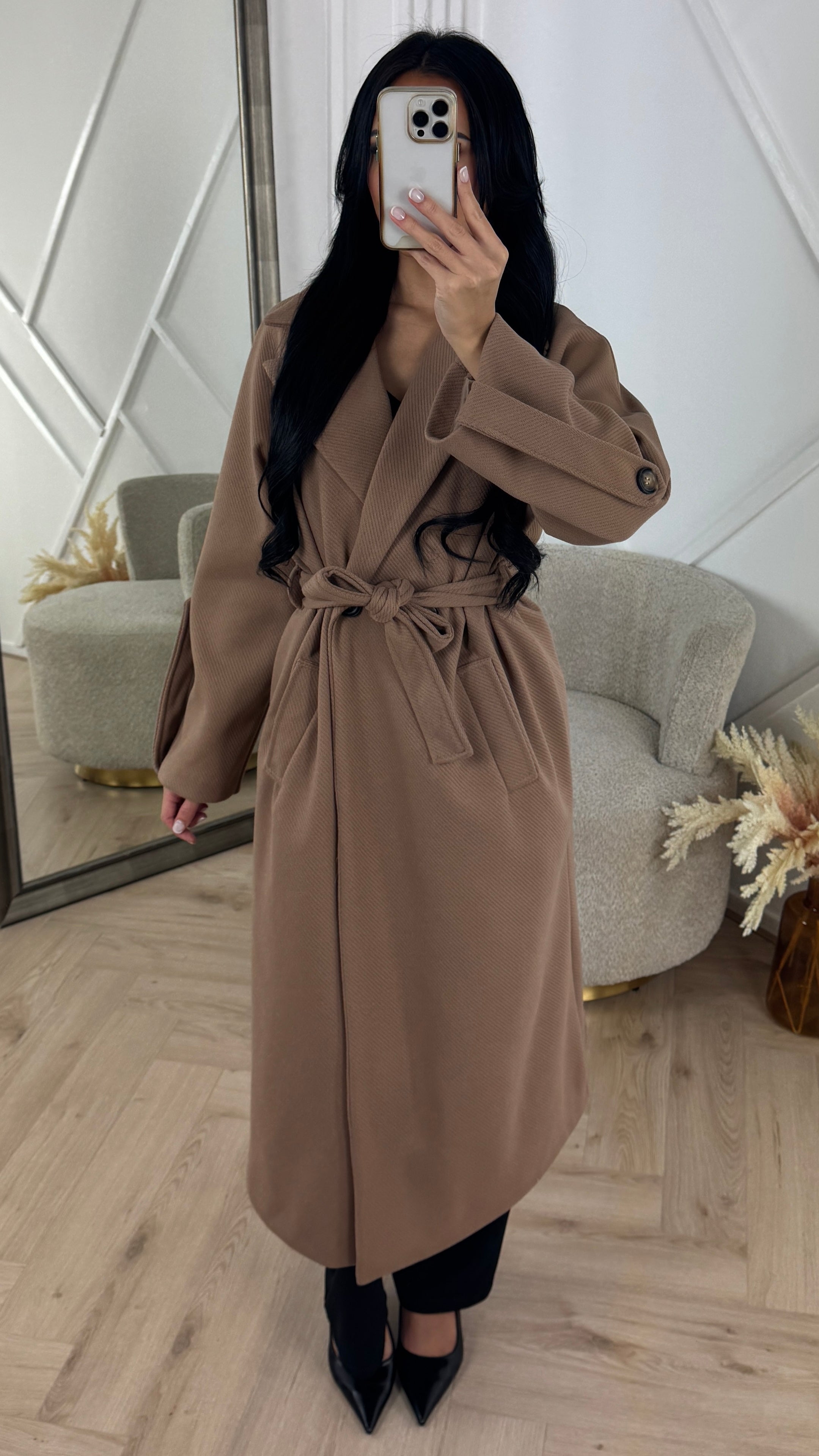 Xynae Luxe Ribbed Trench Coat