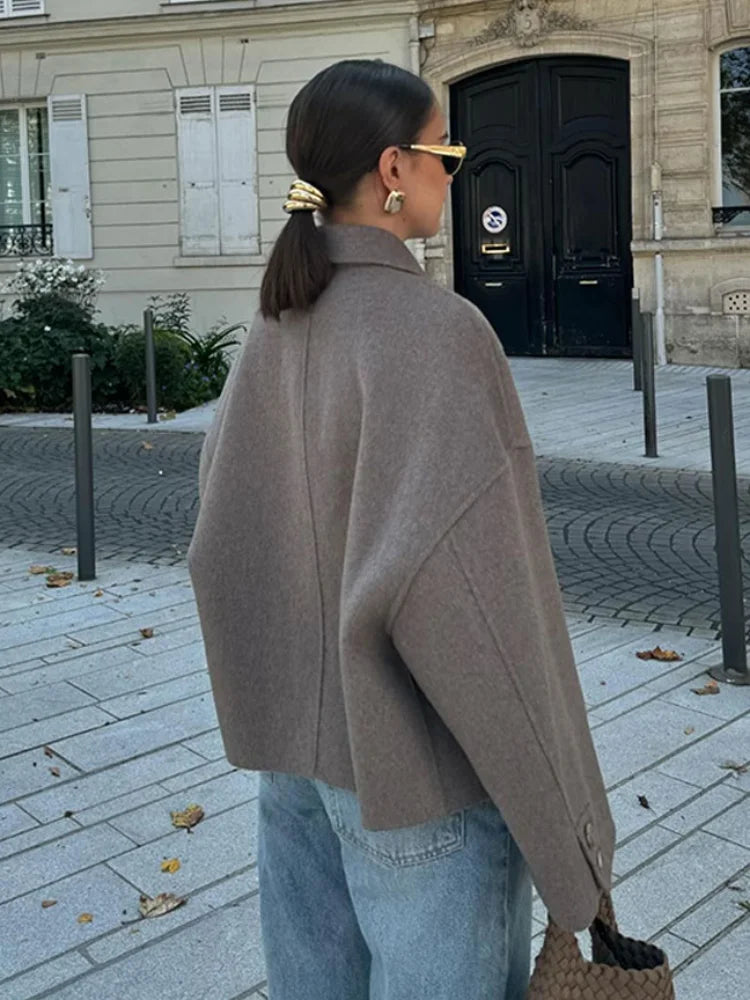 Xynae | Oversized Women’s Wool-Blend Coat – Classic & Warm