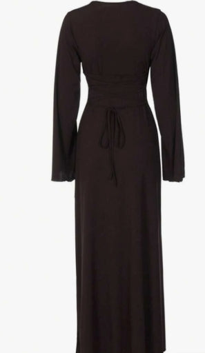 Xynae Elegant Flare Sleeve Maxi Dress