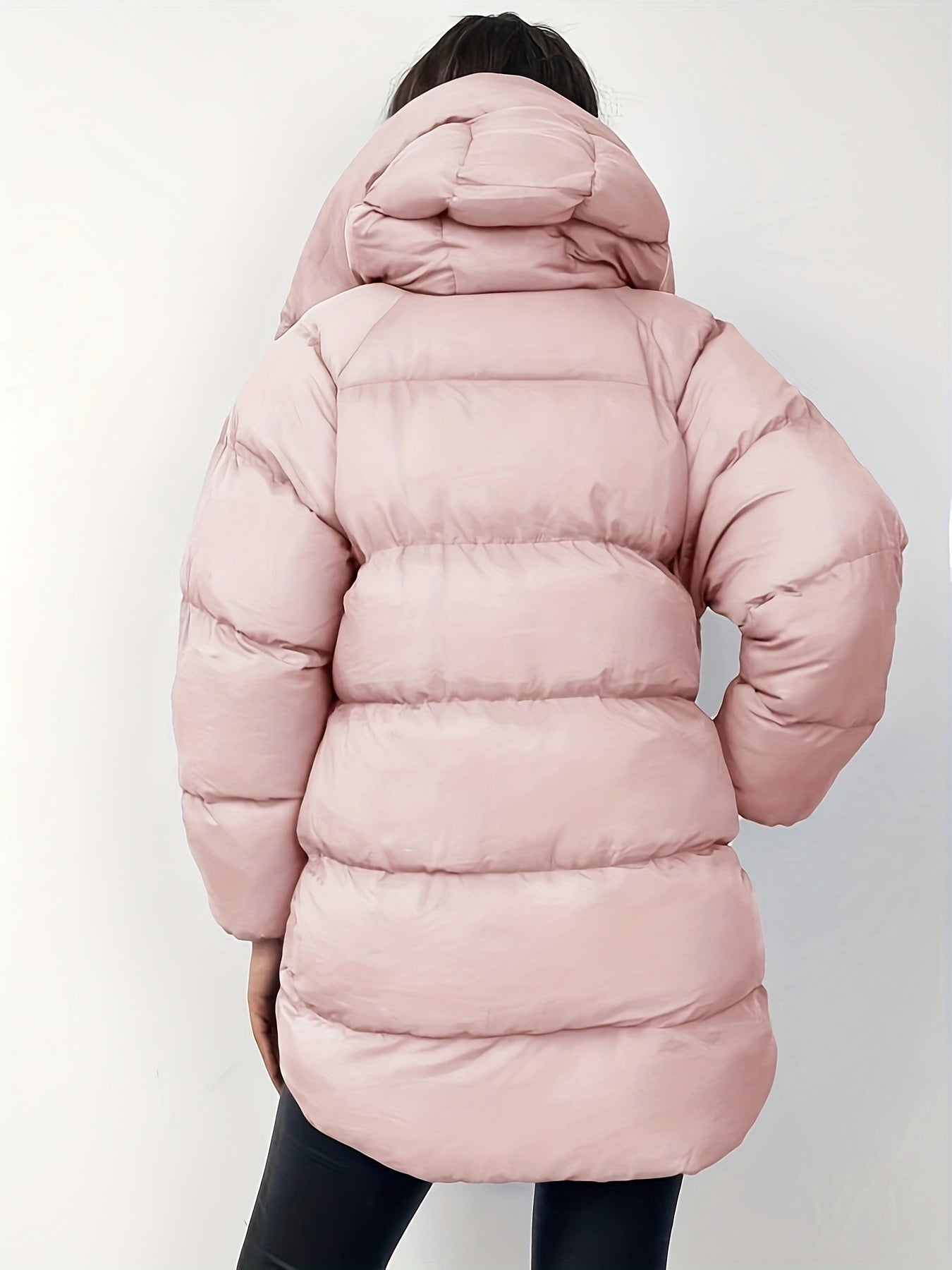 Short Women’s Puffer Jacket | With High Collar & Hood | Winter Coat
