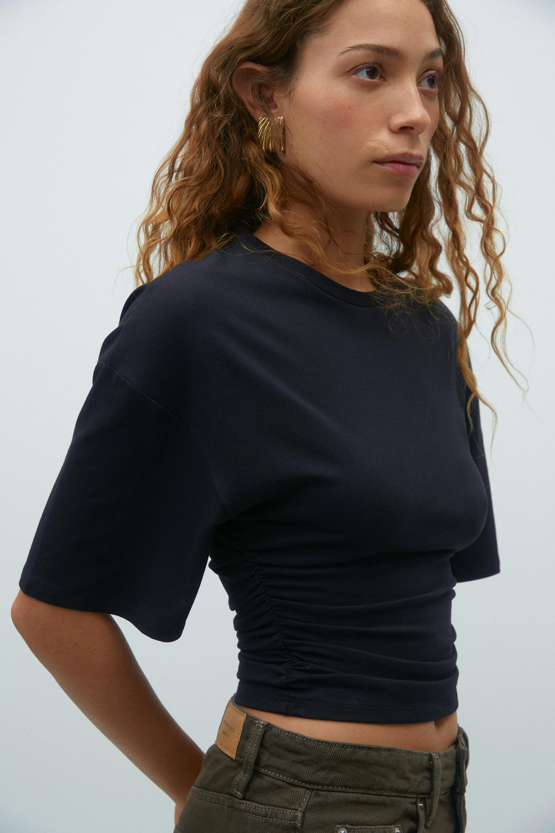 Soft touch ruched tee