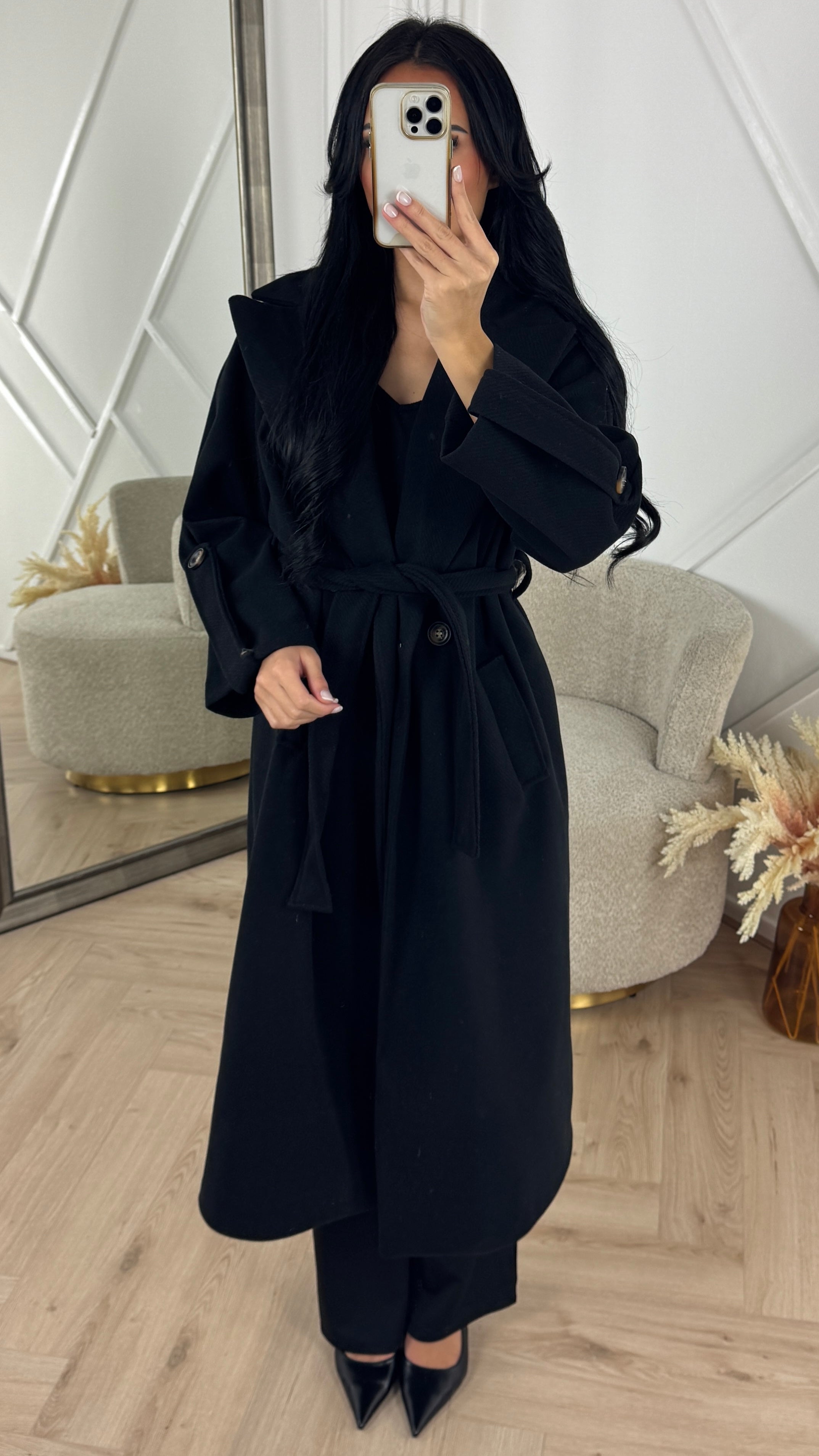 Xynae Luxe Ribbed Trench Coat