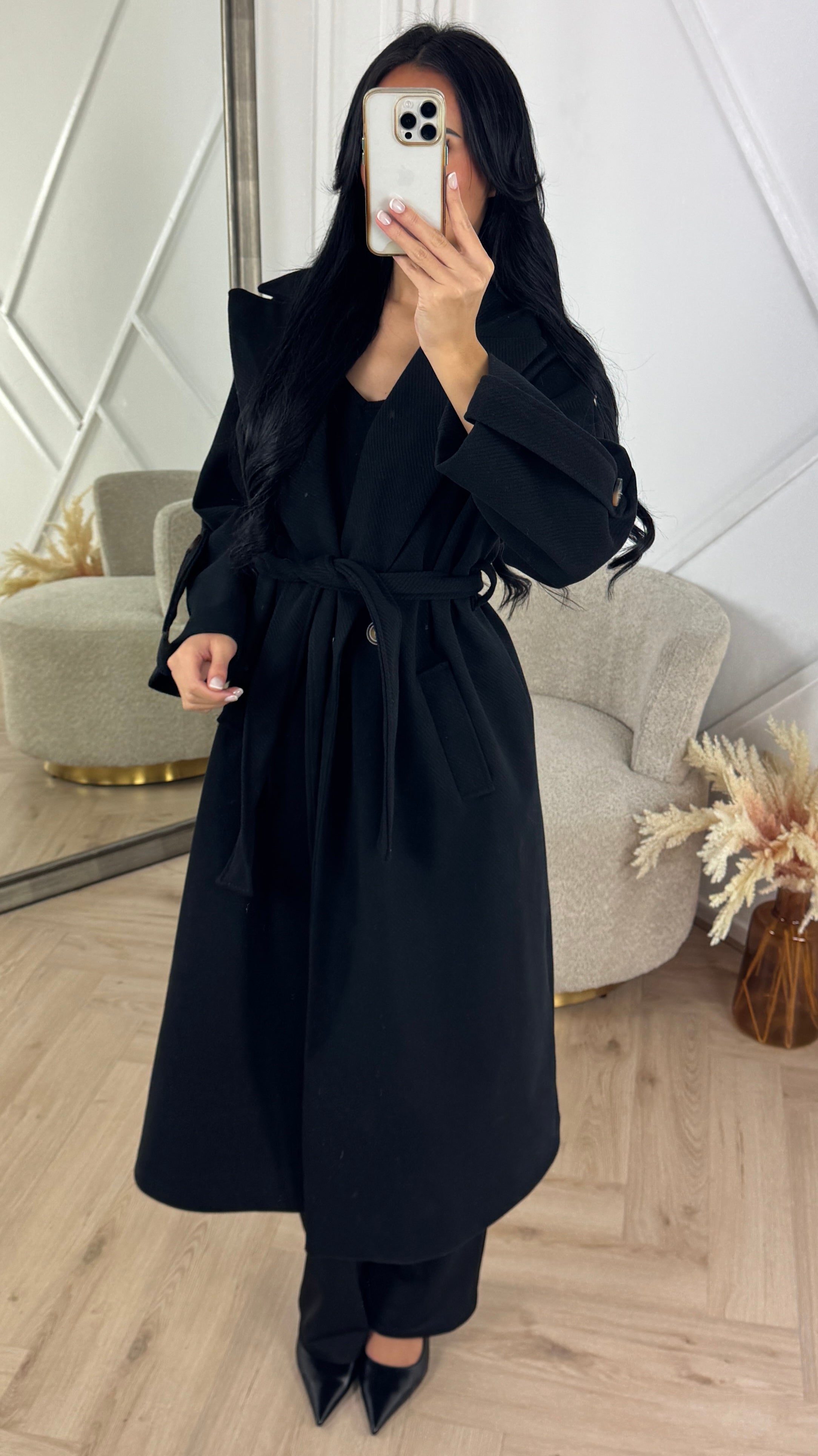 Xynae Luxe Ribbed Trench Coat