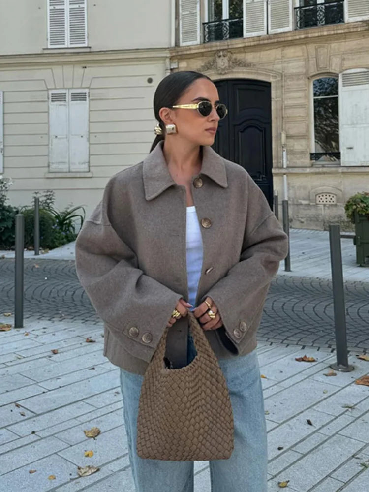 Xynae | Oversized Women’s Wool-Blend Coat – Classic & Warm
