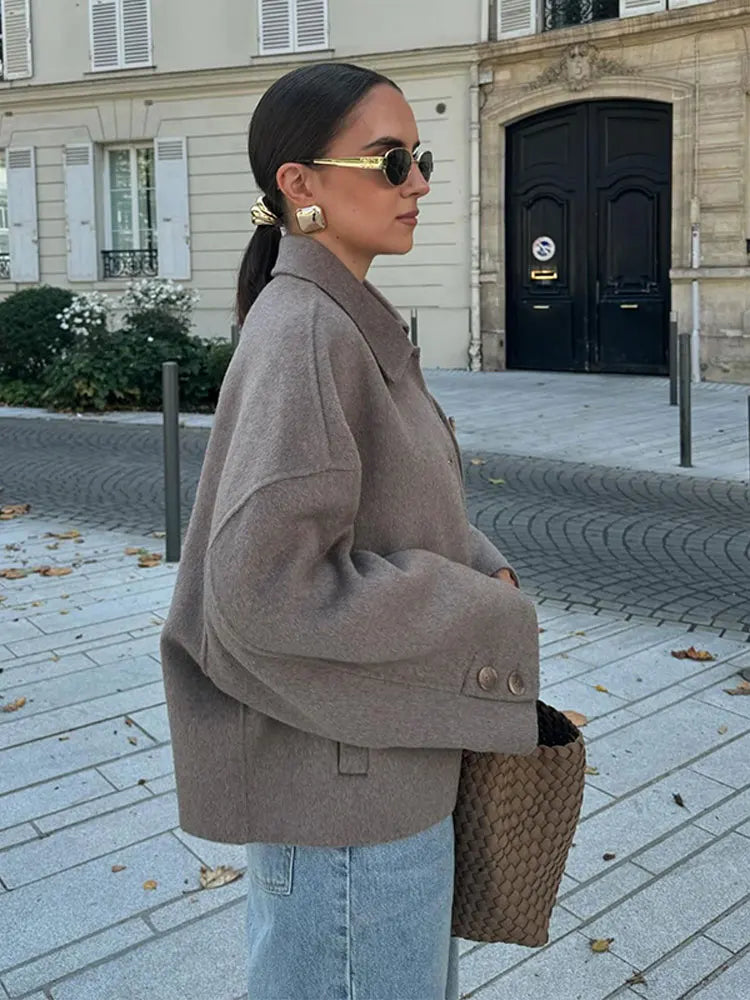 Xynae | Oversized Women’s Wool-Blend Coat – Classic & Warm